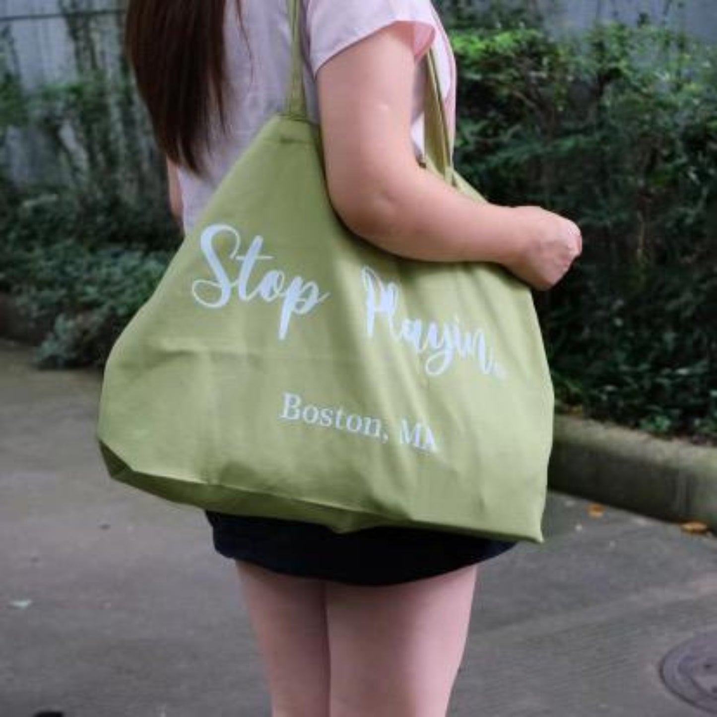 Cotton Canvas Tote Bags, Canvas Bag with Handles and Bottom, Olive Color